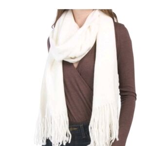 Steve Madden White Fringe Scarf